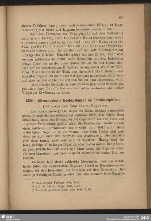 XXVII. Mikroskopische Beobachtungen an Emulsionsplatten