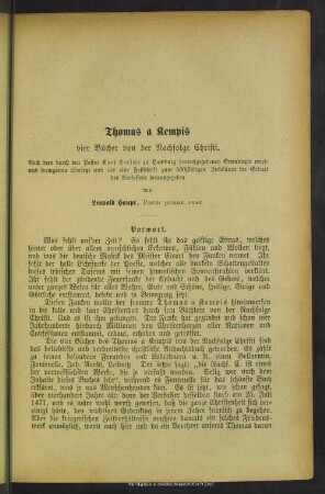 Thomas a Kempis : vier Bücher von der Nachfolge Christi