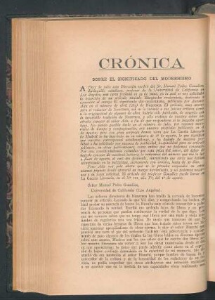 Sobre el significado del modernismo