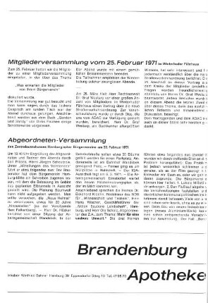 Abgeordneten-Versammlung ... am 22. Februar 1971