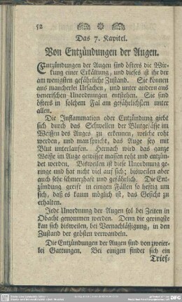 Das 7. Kapitel. Von Entzündungen der Augen