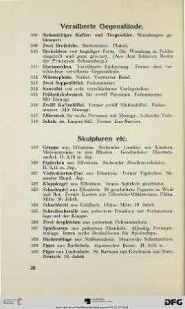 Versilberte Gegenstände (508-518)