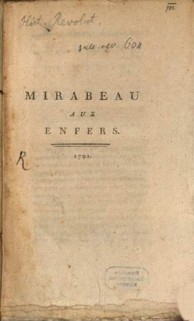 Mirabeau aux enfers