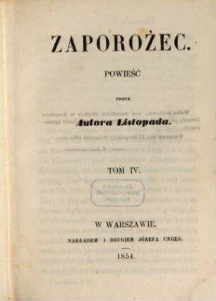 Zaporożec : Powieść. Przez autora Listopada, 4