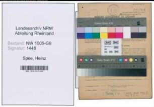 Entnazifizierung Heinz Spee , geb. 06.11.1906 (Stukkateur)