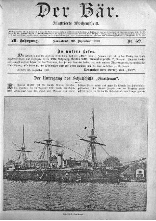 Sonnabend, 29. Dezember 1900 Nr, 52