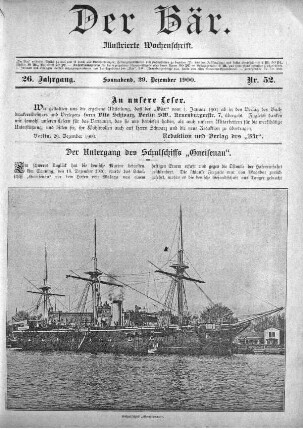 Sonnabend, 29. Dezember 1900 Nr, 52