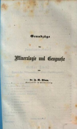 Grundzüge der Mineralogie und Geognosie