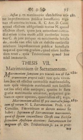 Thesis VII. Matrimonium ùt Sacramentum.