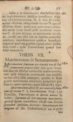 Thesis VII. Matrimonium ùt Sacramentum.