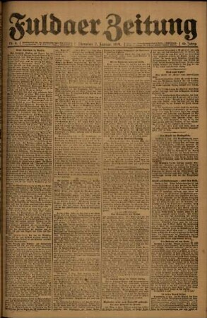Erste Ausgabe vom Dienstag, den 07. Januar 1919.