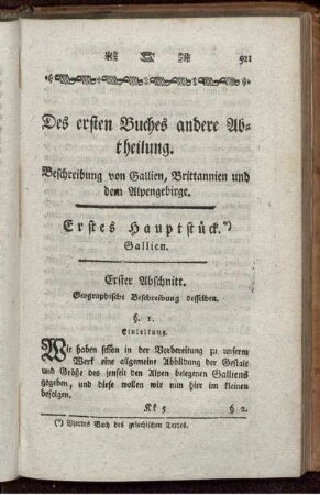 Erstes Hauptstück. Gallien.