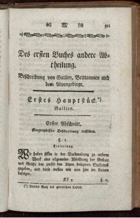 Erstes Hauptstück. Gallien.