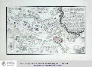 Plan der Bataille bey Minden zwischen der Französ. Armee unter Commando des Mr des Contades und der Aliirten Armee commandirt von Sr. Durchl. dem Herzog Ferdinand von Braunschweig den 1. August 1759. Pfaff. s.l.e.a. [nach 1759]