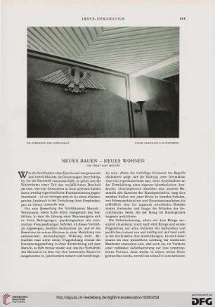 Neues Bauen - neues Wohnen
