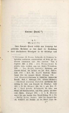 Theorie des Concurs-Processes nach gemeinem Rechte