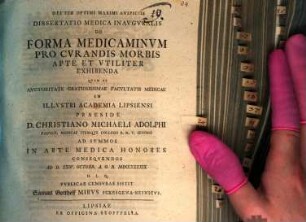 Dissertatio Medica Inavgvralis De Forma Medicaminvm Pro Cvrandis Morbis Apte Et Vtiliter Exhibenda