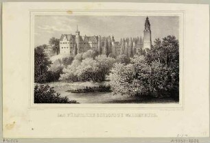 Das Schloss in Waldenburg vor dem Brand am 5. April 1848