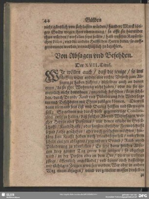 Von Absagen und Befehden