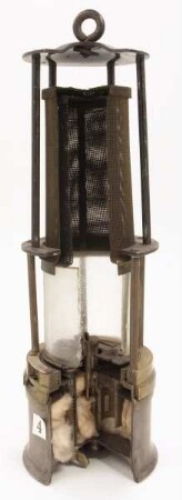 Grubenlampe (Benzinsicherheitslampe, Schnittmodell)