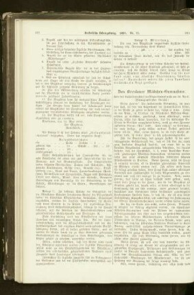 ¬Das¬ Breslauer Mädchen-Gymnasium : Rede des Kultusministers im Abgeordnetenhause am 30. April ; (stenographischer Bericht)