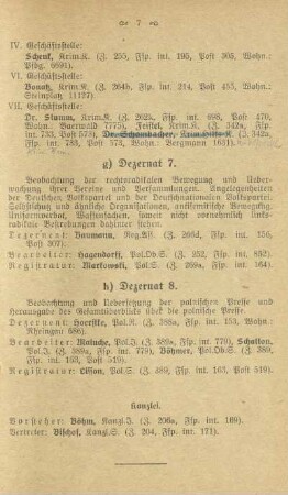 g) Dezernat 7. Rechtsradikale Bewegung