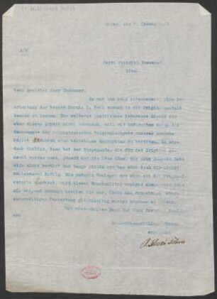 Brief an Heinrich Dessauer : 07.01.1913
