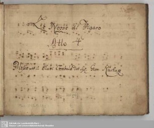 Le Nozze di Figaro, Atto 4to - Mus.3972-F-552 : Messa per il Clavi Cembalo del Sign. Giov. Kuchatz