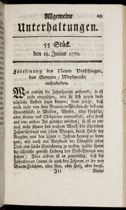 55 Stück. den 18. Julius 1770.