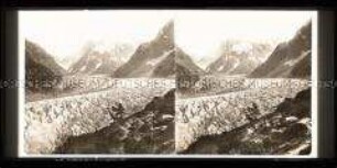 Blick über Eismeer, Mer de Glace, vom Aussichtspunkt Montanvers, Mont Blanc