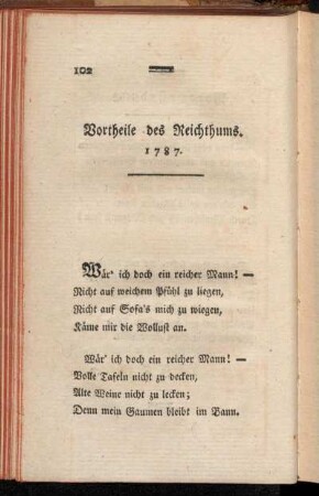 Vortheile des Reichthums. 1787.