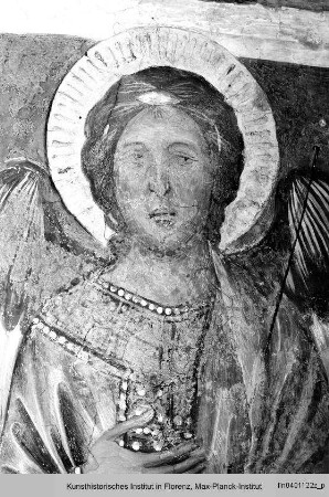 Ausmalung mit Bildern zur Kirche der Endzeit : Engelschöre : Bogenlaibung: Halbfiguren von Engeln