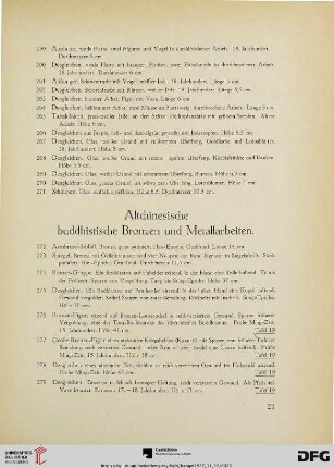 Altchinesische buddhistische Bronzen und Metallarbeiten (Nr. 272-296)
