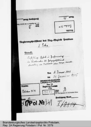 Anstellung, Gehalt und Pensionierung der Bürobeamten beim Polizeidirektorium bzw. Polizeipräsidium in Potsdam