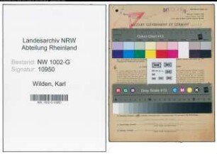 Entnazifizierung Karl Wilden, geb. 22.01.1904 (Gastwirt)
