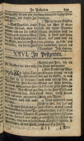 XXVI. In Pestzeiten