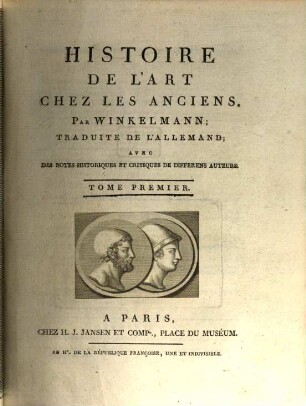 Histoire De L'Art Chez Les Anciens, 1