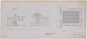 Johannesstift Berlin-Spandau Umbau Brudersaal: Ansicht Nord/Ost, Nord/West 1:100, Grundriss 1:50