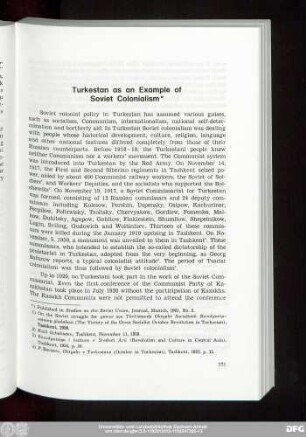 Turkestan as an Example of Soviet Colonialism
