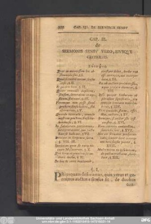 Cap. III. de Sermonis Sensu Vero, Eiusque Criteriis.