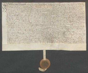 Matthes Scherer, Schultheiß, und genannte Mitglieder des Gerichts zu Zeutern beurkunden eine Gültverschreibung des Hans Geßner und seiner Ehefrau Margaretha über 40 Gulden gegenüber Johann Rehm, Kirchenkollektor des Hochstifts Speyer am Bruhrain.