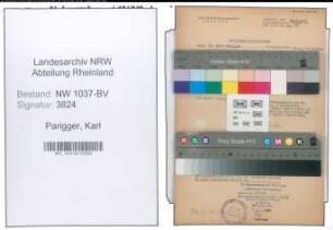 Entnazifizierung Karl Parigger , geb. 15.04.1909 (Regierungsrat)