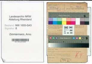 Entnazifizierung Arno Zimmermann , geb. 16.12.1914 (Betriebsleiter)