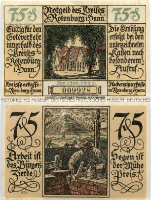 Rotenburg in Hannover, 75 Pfennig