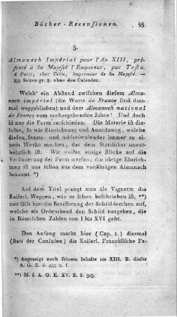 Almanach Impérial pour l'An XIII / presenté à Sa Majesté l'Empereur par Testu. - Paris : Testu, 1804