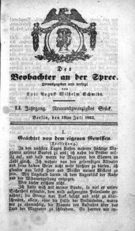 29. Stueck, 19. Juli 1852