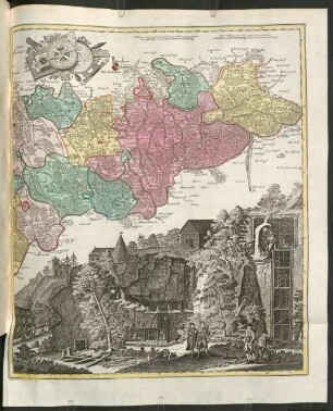 Mappa Geographica Circuli Metalliferi Electoratus Saxoniae : cum omnibus, quae in eo comprehenduntur Praefecturis, quales sunt ; Cum Priv. S. M. Polon. et Elect. Saxon.