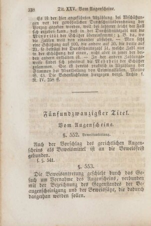 Fünfundzwanzigster Titel. Vom Augenscheine