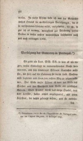 Verfolgung der Maurerey in Portugal