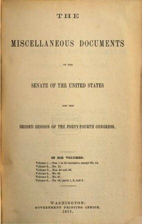 Senate documents. [290.] 1876/77, Vol. 6,2 = Congress 44, Sess. 2